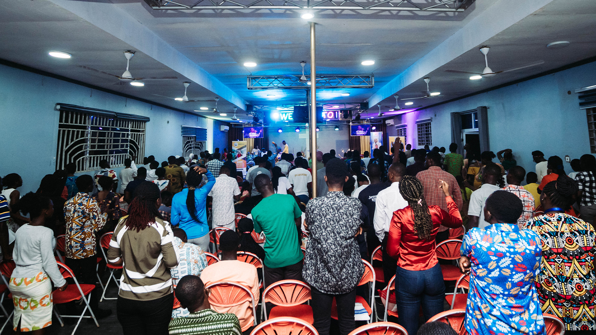 Congregation gathered in prayer